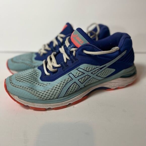 ASICS | Women GT-2000 Flyte Foam Turquoise & Royal Blue Sneakers Sz 9 1/2 - Picture 1 of 7